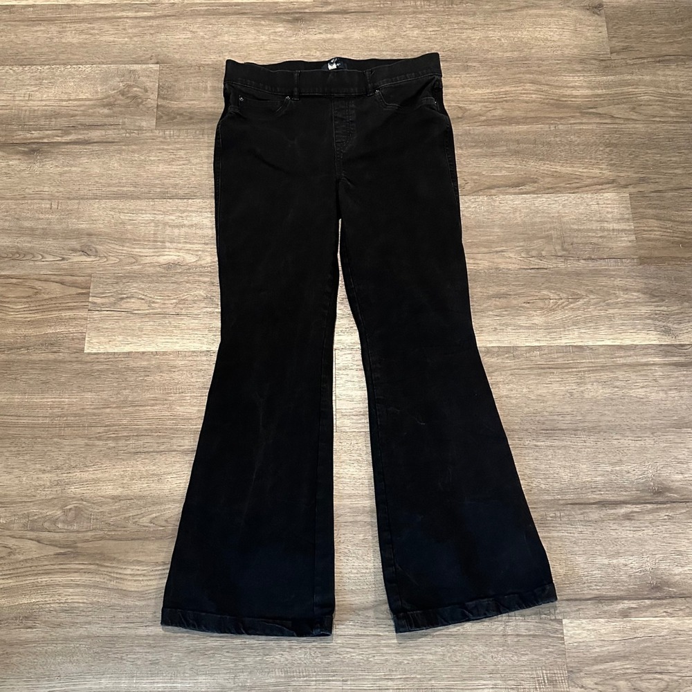 SPANX EveryWear Pull-On Flare Jeans Clean Black Stretch Shapewear XL